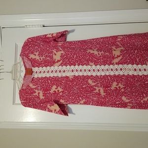 NWT Tracy Negoshian Pink Floral Dress Size XS